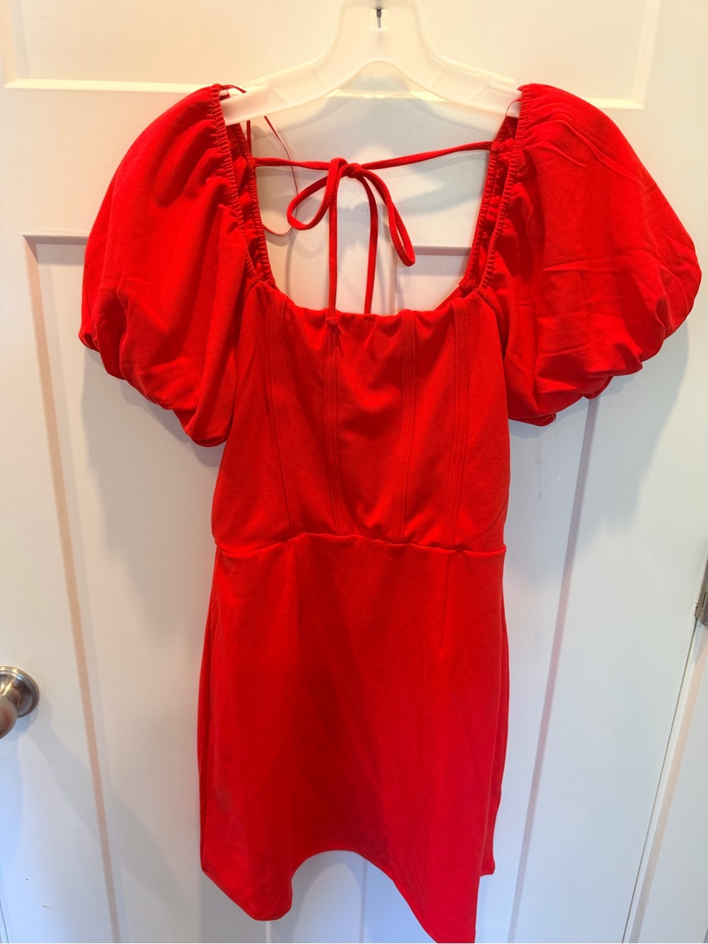 NWT francesca’s Dorothy Red Puff Sleeve Mini Dress S